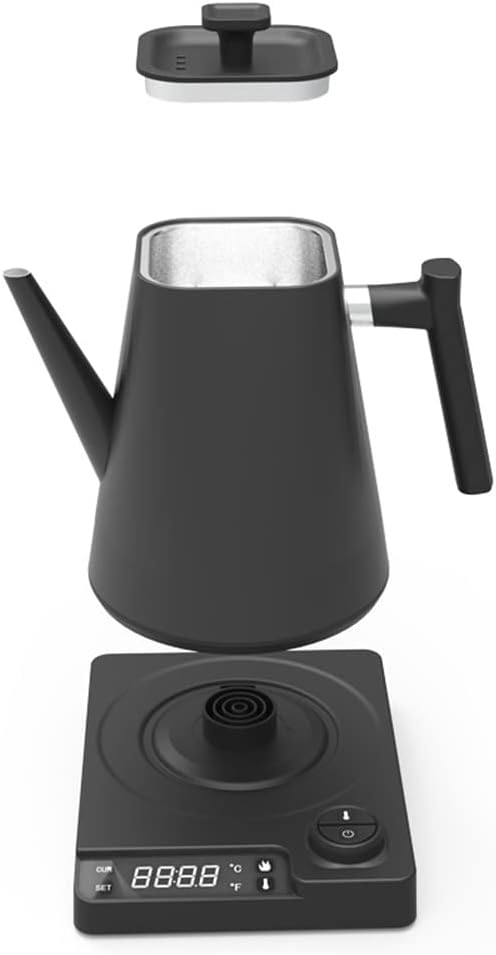 Smart Electric Kettle 1000ML Gooseneck Kettle With Temperature Control and 24H Keep Warm, 304 Stainless Steel Hot Water Kettle For White Tea, Coffee, Boiling Water (White)