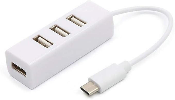 Type-C to 4-Port USB 3.0 Hub USB 3.1 Adapter Drop Shipping Adapter Car Charger Cable Converter (Color : Black) (White)