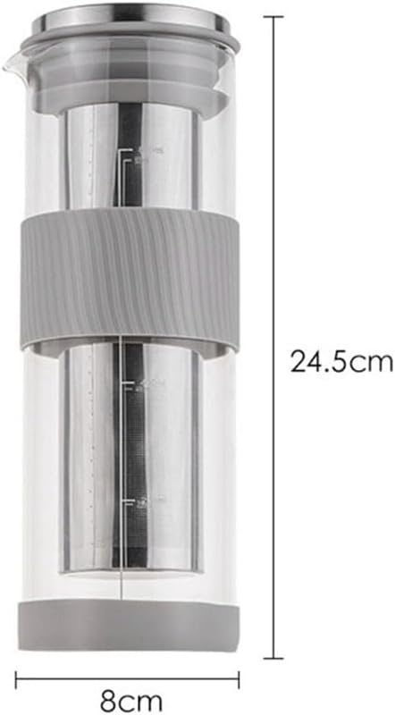 Portable Airtight Cold Brew Iced Coffee Maker Tea Infuser -800ml Cold Brew Coffee Kettle Brewing Glass Carafe Pitcher Easy to Use