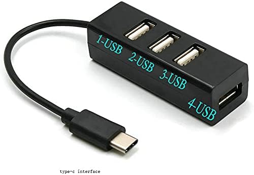 Type-C to 4-Port USB 3.0 Hub USB 3.1 Adapter Drop Shipping Adapter Car Charger Cable Converter (Color : Black) (White)