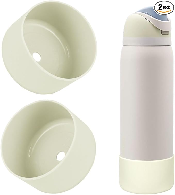 2PCS Silicone Water Bottle Boot, Compatible with Owala 24oz 32oz 40oz, Protective Anti-Scratch & Anti-Dent No Noise Sleeve Cover for FreeSip/Twist/Flip Water Bottles (Iced Breeze, 32oz)
