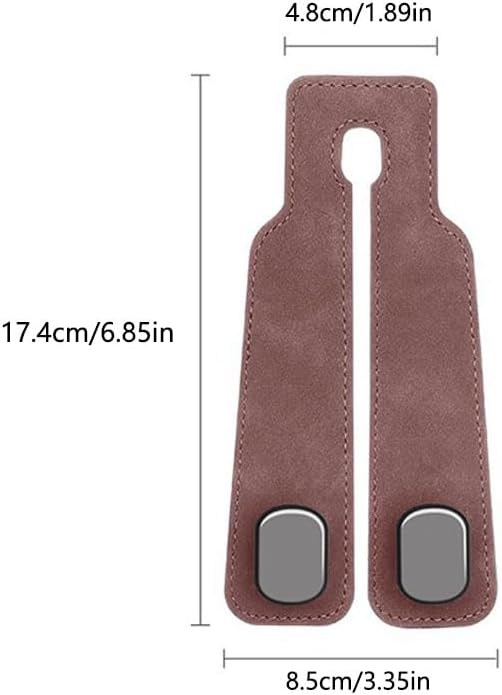 Velocury Car Seat Hooks for Purses and Bags, Foldable Headrest Hooks for Car, Faux Suede Back Seat Organizer for Groceries, Handbags and Accessories (Gray, Pack of 2)
