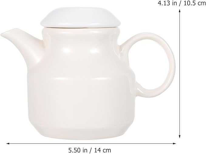 DOITOOL Creamer Pitcher Sauce Pitcher Ceramic Sauce Cups Gravy Vinegar Condiment Cups Kitchen Container Ceramic Milk Jug with Handle Lid Gravy Boat with Ladle and Saucer