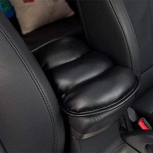 Soft PU Leather Car Armrest Pads Univeral Vehicle Auto Center Consoles Armrest Padding Protective Case Pillow Pad Cover Cushion Armrest Pillow (Black)