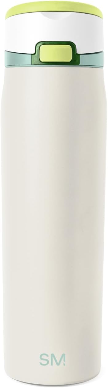 Simple Modern Mesa Loop Water Bottle with Covered Straw and Handle | 24oz Cup Holder Friendly Insulated Stainless Steel Bottles for Travel, Sports and School | Coconut