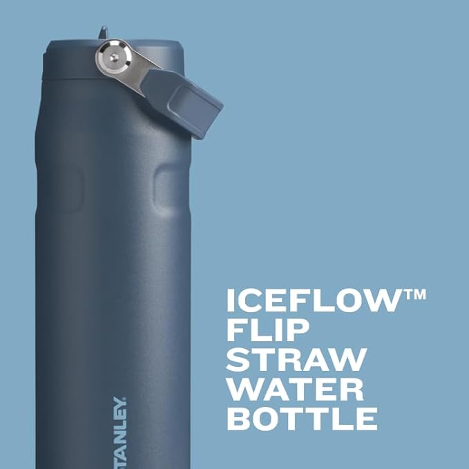 Stanley IceFlow Flip Straw 2.0 Water Bottle 36 OZ | Built-In Straw with Larger Opening | Lightweight & Leak-Resistant | Insulated Stainless Steel | BPA-Free | Frost