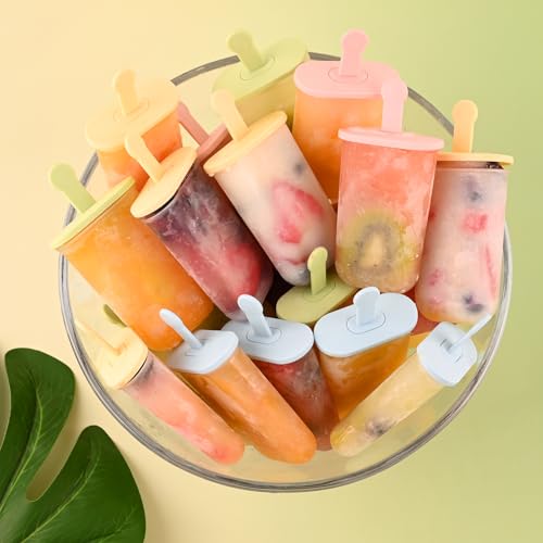 WMKGG Popsicles Molds Set, 6 PCS Ice Pop Mold,Homemade Ice Cream Mould with Sticks, Popsicle Maker(Yellow)
