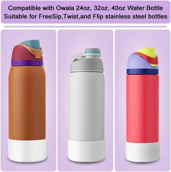 Silicone Boot for Owala Water Bottle 24/32/40 oz, Anti-Slip Protective Sleeve for FreeSip/Twist/Flip Water Bottles, BPA Free, Bottom Bumper Cover Protects Water Bottles from Scratches