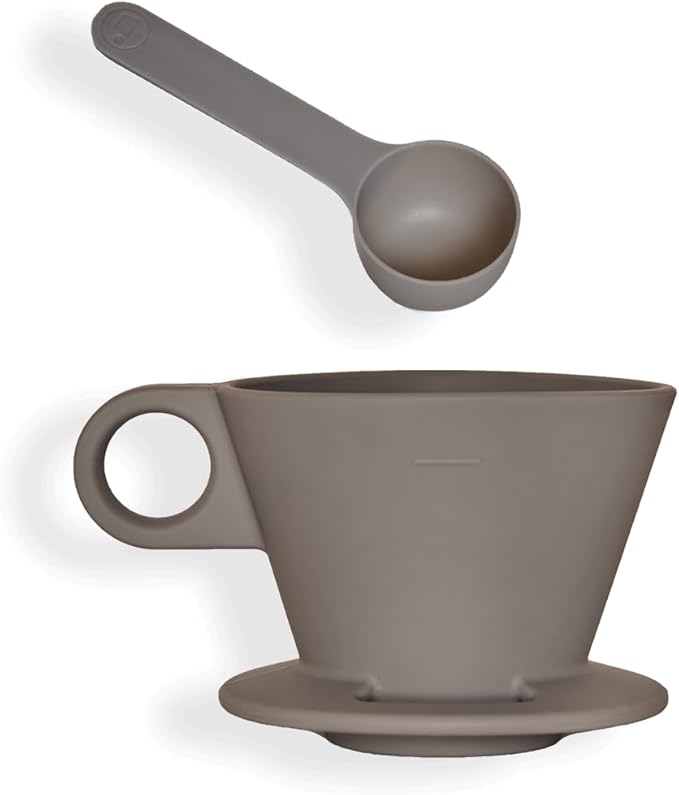 Verve Dwell Dripper Pour Over Coffee Maker Set, Non-Electric Coffee Dripper, Manual Brew Maker (Grey)