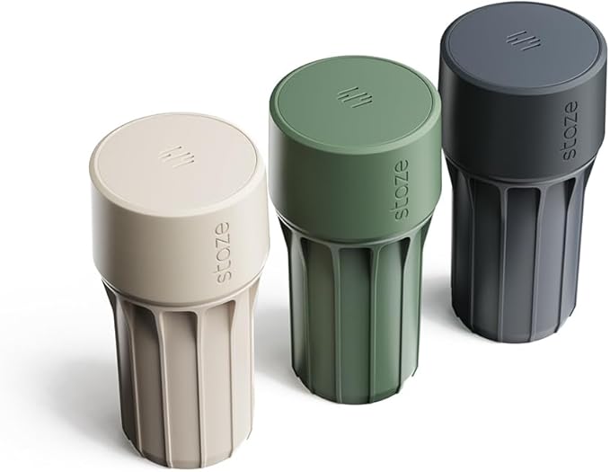 Staze Air Tight Smell Proof Container (148ml) – Vacuum Seal Stash Jar - Waterproof Food Storage Canister, Portable Small Smell Proof Jar for Coffee, Herb, Spice & Gummies - (CAMO TRIO)