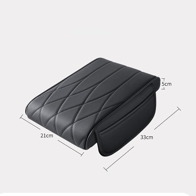 Car Center Console Cover for Ford Bronco Badlands/Sasquatch 2021-2025, Leather Armrest Pad Comfortable Waterproof Arm Rest Box Cushion Protector with Storage Bag,Normal-D/Beige