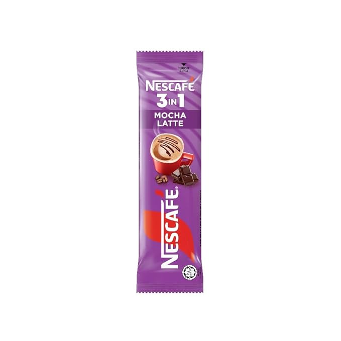 Nescafé Nescafe 3 in 1 MOCHA Coffee Latte - Instant Coffee Packets - Single Serve Flavored Coffee Mix (15 Sticks)