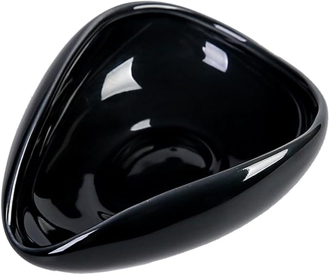 Lasenersm 1 Piece Ceramic Coffee Beans Dosing Cup & Weighing Tray, 4 x 3 Inches, Black