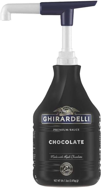 Sauce Pump Dispenser Set fit Ghirardelli, Davinci Bottles - 2 Reusable Syrup Pumps, 0.5oz Per Press - Compatible with 87.3-90.4 oz Bottles - Sturdy Design for Coffee Shops & Home Use