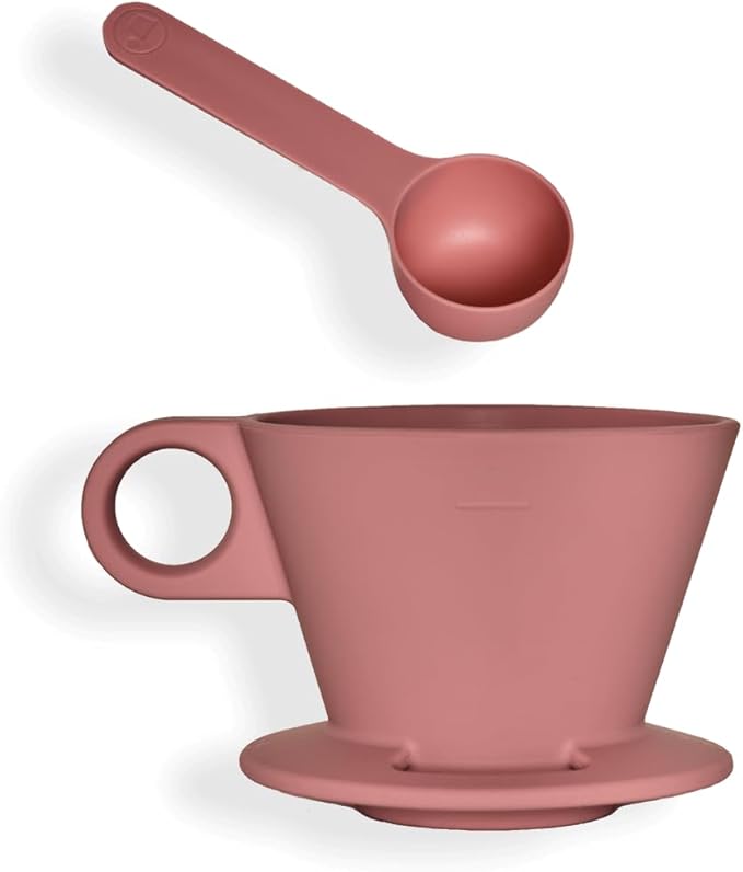 Verve Dwell Dripper Pour Over Coffee Maker Set, Non-Electric Coffee Dripper, Manual Brew Maker (Pink)