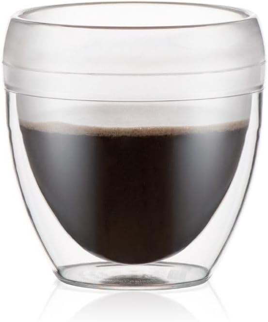 Bodum 8oz Pavina Outdoor Double-Wall Plastic Tumbler, BPA-Free, Set of 6, Clear