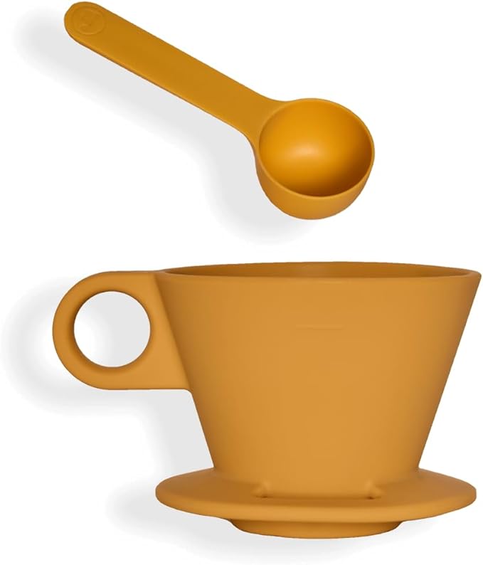 Verve Dwell Dripper Pour Over Coffee Maker Set, Non-Electric Coffee Dripper, Manual Brew Maker (Yellow)