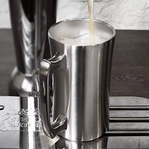 Insulated Cup, Stainless Steel Coffee Mug, 20 oz Coffee Mug, (560 ml), Double Wall Beer Stein, Tumbler with Handle, Insulated Beer Mug with Lid