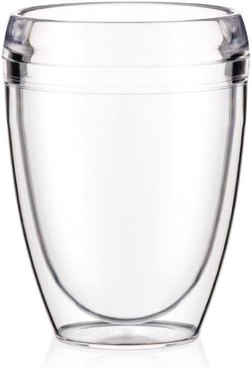 Bodum 12oz Pavina Outdoor Double-Wall Plastic Tumbler, BPA-Free, Set of 6, Clear