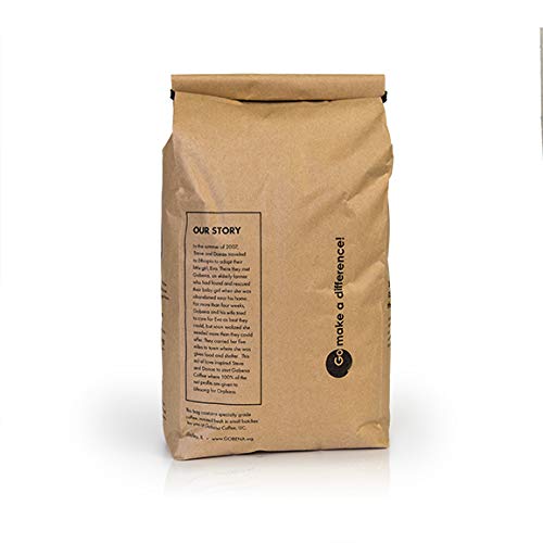 Gobena Coffee 5lb Fair Trade Organic Certified Swiss Water Process Decaf, Whole Bean, 100% Arabica Specialty Coffee, 80 ounces, 5 pounds, Bulk