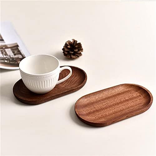 2 Pack Solid Wood Serving Platters and Trays of Natural Wood with Edge,Rectangular Avoid Sliding and Spilling Food (Walnut Trays x 2Pack)