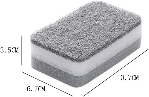 lasenersm 10 Pieces Dishwashing Sponge Kitchen Dishwashing Sponge Non Scratch Scouring Pad Non-Scratch Scouring Pad Non Scratch Sponge Double-Sided Cleaning Sponge Non-Scratch Scrub Sponge, Grey
