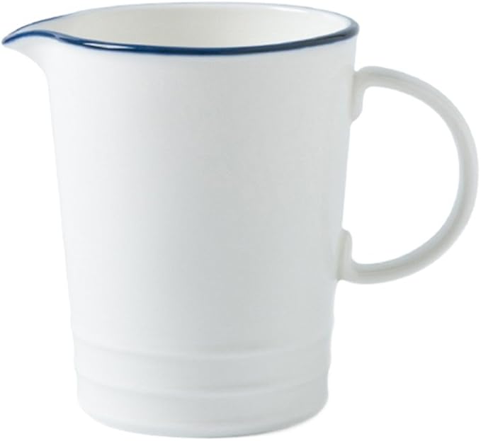 CHOOLD Blue and White Navy Style Ceramic Creamer with Handle, Coffee Milk Creamer Pitcher for Kitchen