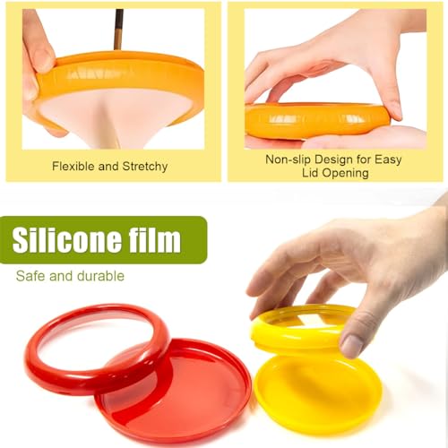 Reusable Fruit and Vegetable Storage Containers Lemon Keeper Tomato Holder Silicone Food Savers Fresh Stretch Pod for Fridge 2 Pack