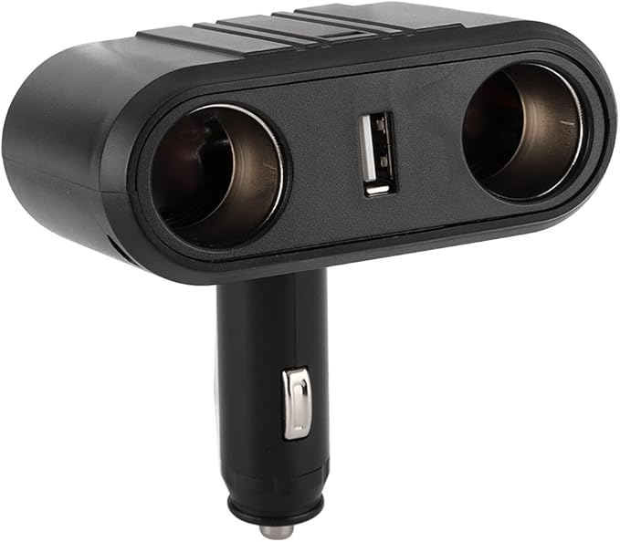 Ymiko Cigarette Lighter Adapter, ABS Cigarette Lighter Splitter with USB Fast Charge Port Car Outlet Adapter for Cars