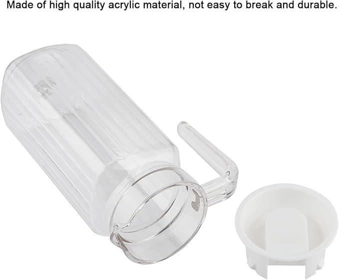 27oz Acrylic Pitcher with Lid and Spout, 800ml Small Hot/Cold Water Jug for Iced Tea Pitcher for Coffee, Juice and Iced Tea Beverage Carafe with Lid (800ml)