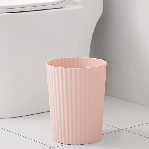 JiatuA Small Trash Can Plastic Wastebasket Round Garbage Container Bin for Bathroom, Kitchen, Bedroom, Home Office, College Dorm, Pink 2 Pack