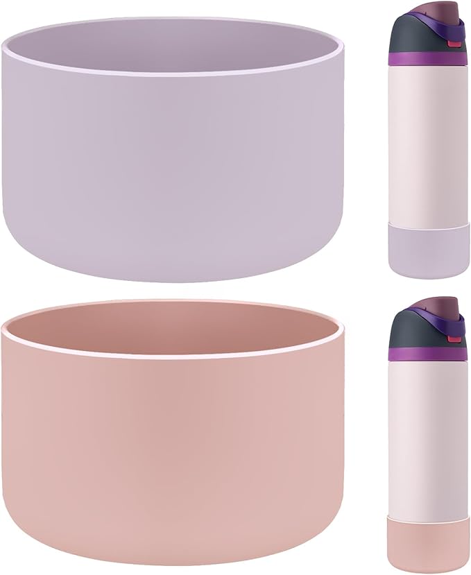 HEYSKAY 2PCS Silicone Boot for Owala Flask Water Bottle Anti-Slip Protective Sleeve for Owala Twist,FreeSip and Flip Stainless Steel Water Bottle BPA-Free Boot Bottom Base