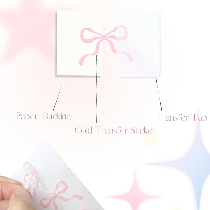 Bows Stickers for Custom Owala Accessories, Heart Decals Transfer Stickers for Water Bottles, Bows Pearl Charms for Owala (Pink)