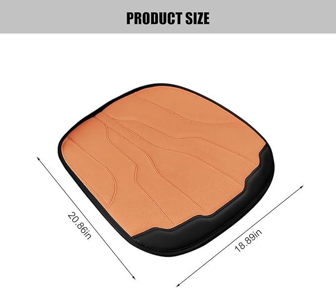 Car Seat Cushion Pad, Comfortable Foam Non-Slip Vehicle Front Seat Bottom Protector for Back Pain Relief, Breathable Automotive Chair Covers, Universal for SUV RV Truck (Orange)