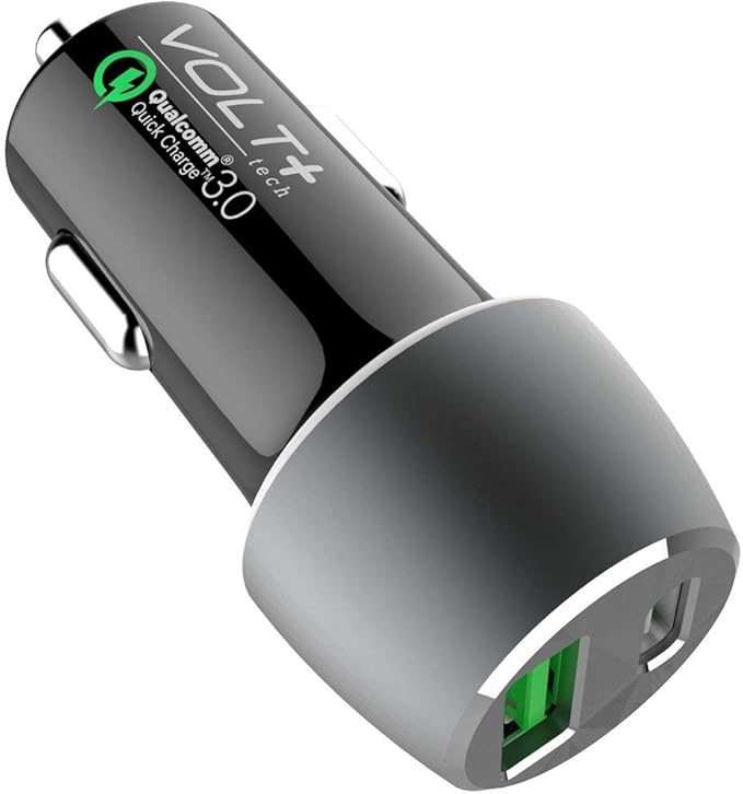 PRO 33 Watt Car Kit Compatible with Kyocera Cadence LTE Plus Data, Durable Quick Adaptive Fast Charging Dual USB-C/MicroUSB Long 4ft Cables