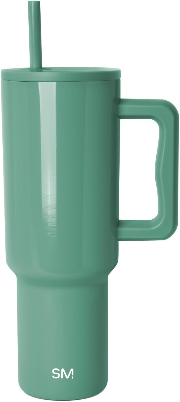 Simple Modern 40 oz Trek Tumbler with Handle and Straw Lid | Cup Holder Friendly Insulated Stainless Steel Travel Mug | Spruce
