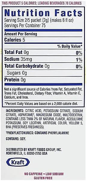 Crystal Light Products Crystal Light-Flavored Drink Mix, Lemonade, 30- 0.17 oz Packets beverage, PACK OF 1