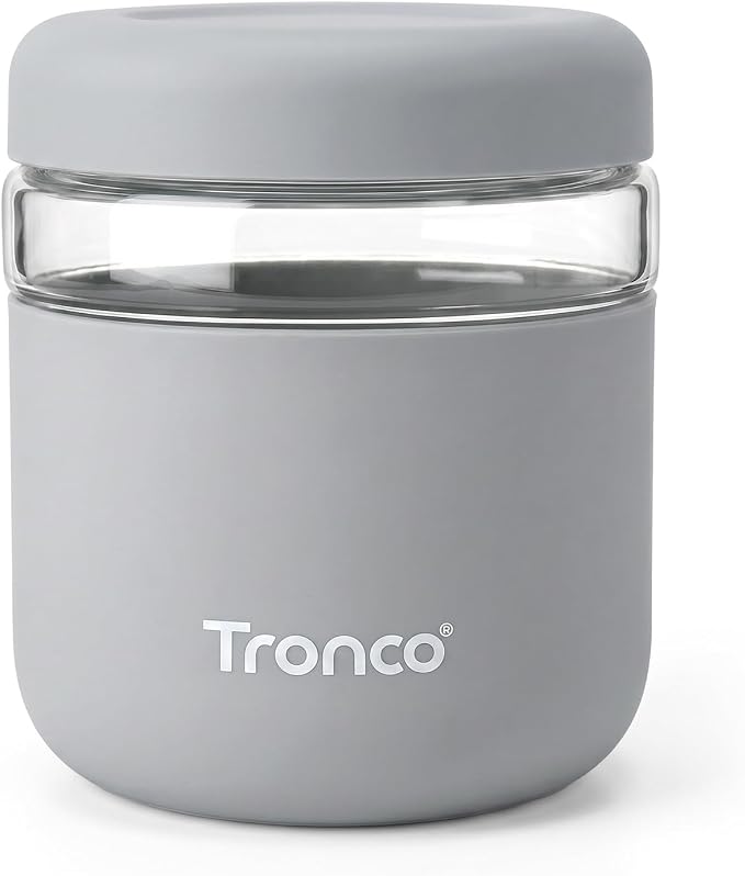 Tronco 32 oz Glass Food Storage & Lunch Bowl Containers with Airtight Lids | Leakproof Meal Prep Container with Silicone Sleeve, Microwave & Dishwasher Safe, Soup & Stew, Office Lunch, BPA-Free, 1 Pack