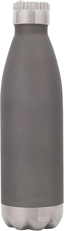 Sweat-free Stainless Steel Reusable Water Bottle (17 oz) Vacuum Insulated Copper Lined Double-Wall | Keeps Liquids Cold for 24 hrs, Hot for 16 hrs | Eco-friendly, Portable, Leakproof (Graphite)