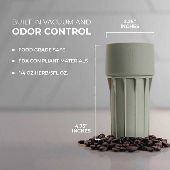 Staze Air Tight Smell Proof Container (148ml) – Vacuum Seal Stash Jar with UV Protection, Waterproof Food Storage Canister, Portable Small Smell Proof Jar for Coffee, Herb, Spice & Gummies - (OG Trio)