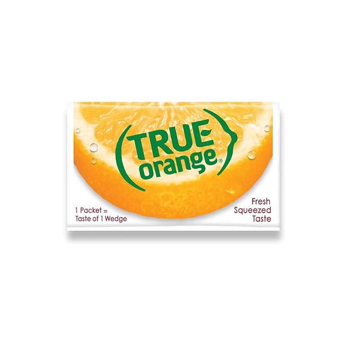 True Orange 100ct (Pack of 1) - Water Enhancer - Bulk Dispenser - 0 Calorie Drink Mix Packets For Water - Orange Flavoring Powder Packets