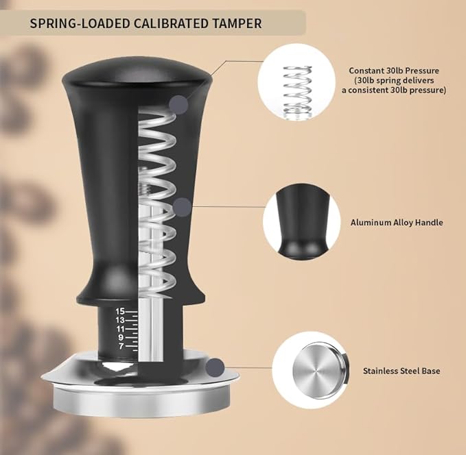 7 Pack Espresso Tamper Station&Coffee Distributor Tamper&Espresso WDT Stirrer&Coffee Tamping&Brush&Coffee Dosing Funnel&Espresso Puck Screen, Espresso Accessories for Bar Home Office (54 mm)