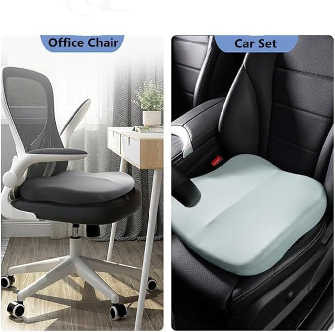 Adult Car Booster Seat Cushion, Car Seat Driver Height Boost Mat Memory Foam Car Seat Cushions Pad Improve Driving View Non-Slip 3D Office Chair Cushion Pressure Relief (Pink)