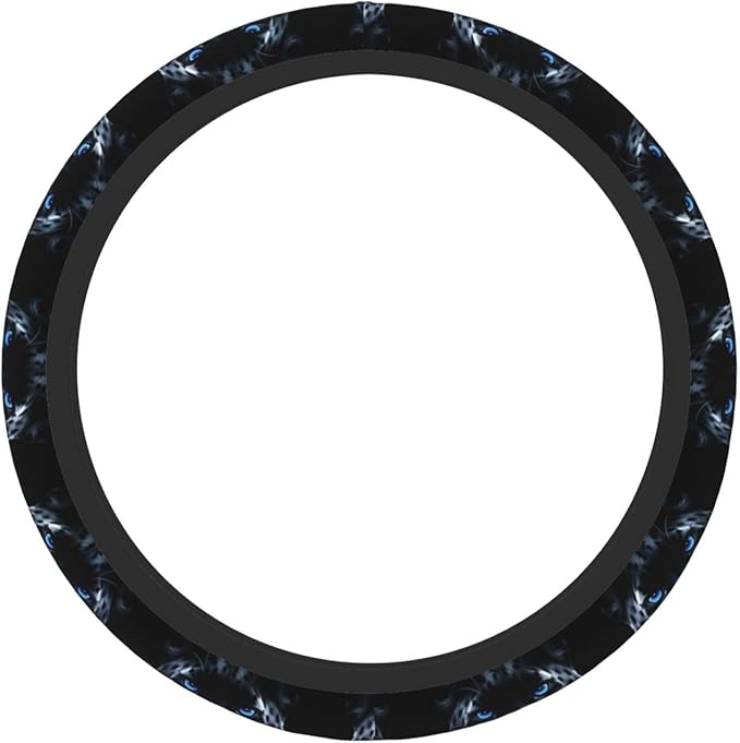 Blue Eyes Panther Car Steering Wheel Cover, 15 Inch Steering Wheel Cover Stylish Decor for Most Cars