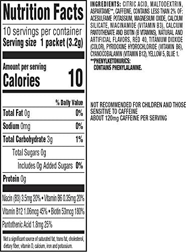 Amazon Brand - Happy Belly Drink Mix Singles, Strawberry with Caffeine, 1.1 Ounce, 120 Count (12 Packs of 10) (Previously Solimo)