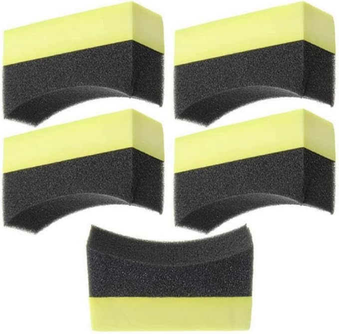 Dura Dressing Tyre Meguiars Tyre Gel Tire Dressing Applicator Automotive Car Detailing Sponge Washer Curved Foam Cleaning Tool 5pcs