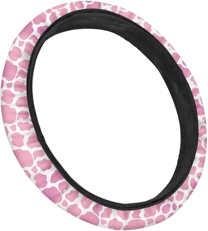 Universal Non-Slip Steering Wheel Cover, 15-inch Polyester Material Driving Accessories, Adjustable for Car and Truck(Pearl Powder Spots)