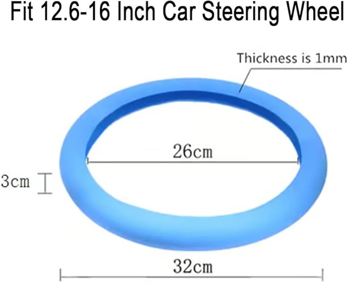 Silicone Steering Wheel Cover, Car Steering Wheel Cover, Anti-Slip Car Steering Wheel Protective Cover, Fit 12.6-16 Inch, for Car SUV Truck Van, for Women & Men (Red)