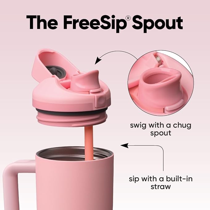 Owala FreeSip Tumbler - Stainless Steel - 30-oz. - Pink (Rose Quartz)