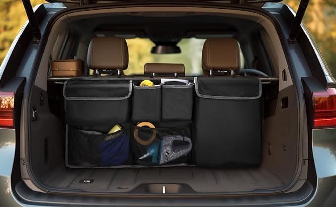 XHRING Car Trunk Organizer Storage Backseat Hanging Organizer Bag for Chevy/Chevrolet Equinox Traverse Trax Tahoe Trailblazer Blazer Suburban LS LT LTZ Premier SUV Accessories 2000-2025 2026
